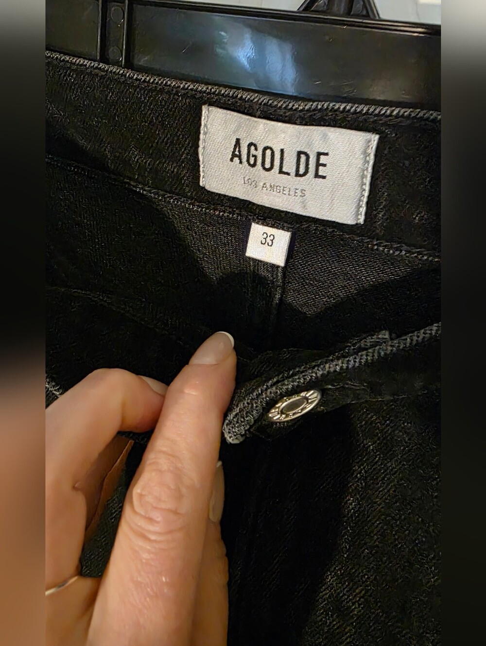 AGOLDE Harper Jean Mid Rise Relaxed Straight Jeans In Hush(washes Black)  33 - Picture 12 of 16
